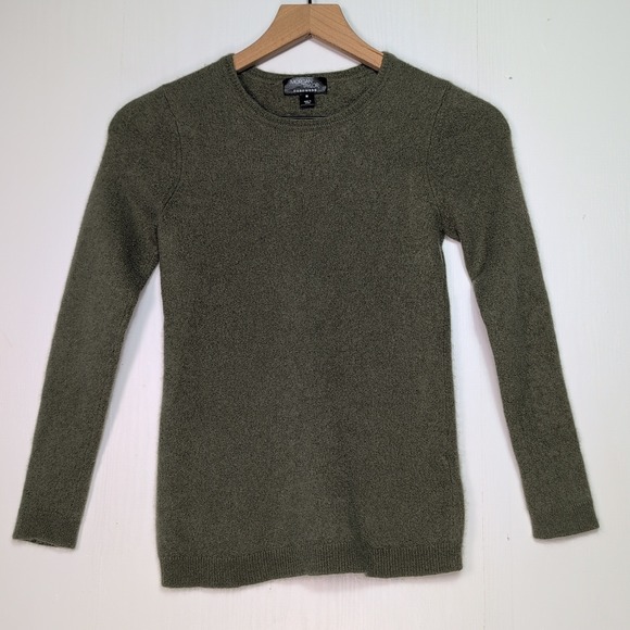 Morgan Taylor Sweaters - Morgan Taylor Cashmere Sweater Womens Medium Olive Green Crewneck Long Sleeve